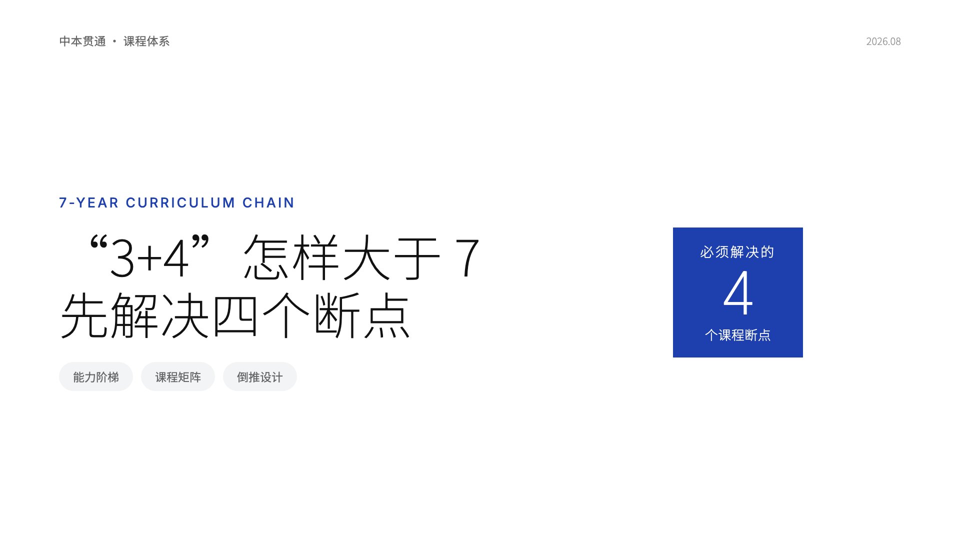 3+4怎样大于7:七年课程链必须解决四个断点